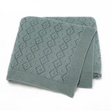 Diamond Weave Knit Blanket (Forest)