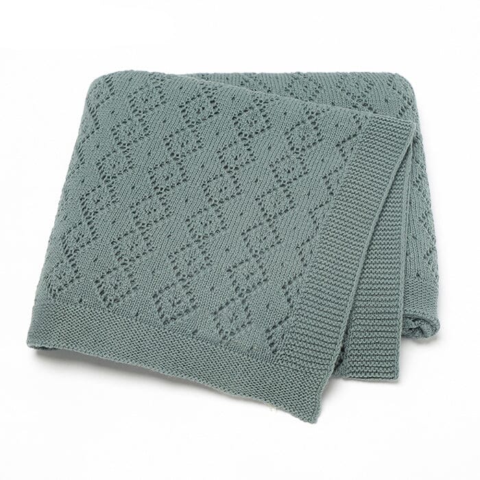 Diamond Weave Knit Blanket (Forest)