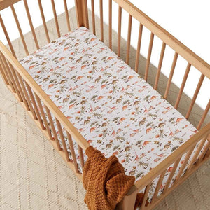 Dino Organic Fitted Cot Sheet