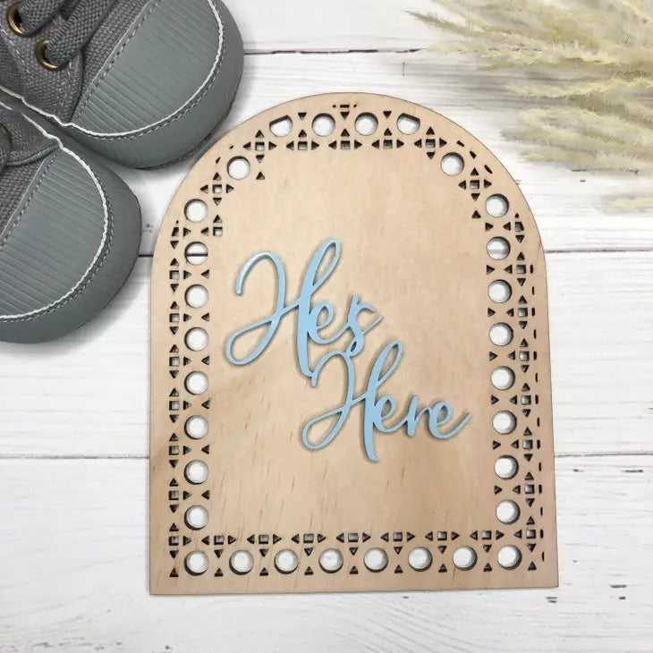 3D Rattan Plaque - He is Here