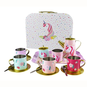 Unicorn Tin Tea Set in Case