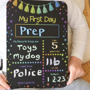 First Day Of School Blackboard - Stars