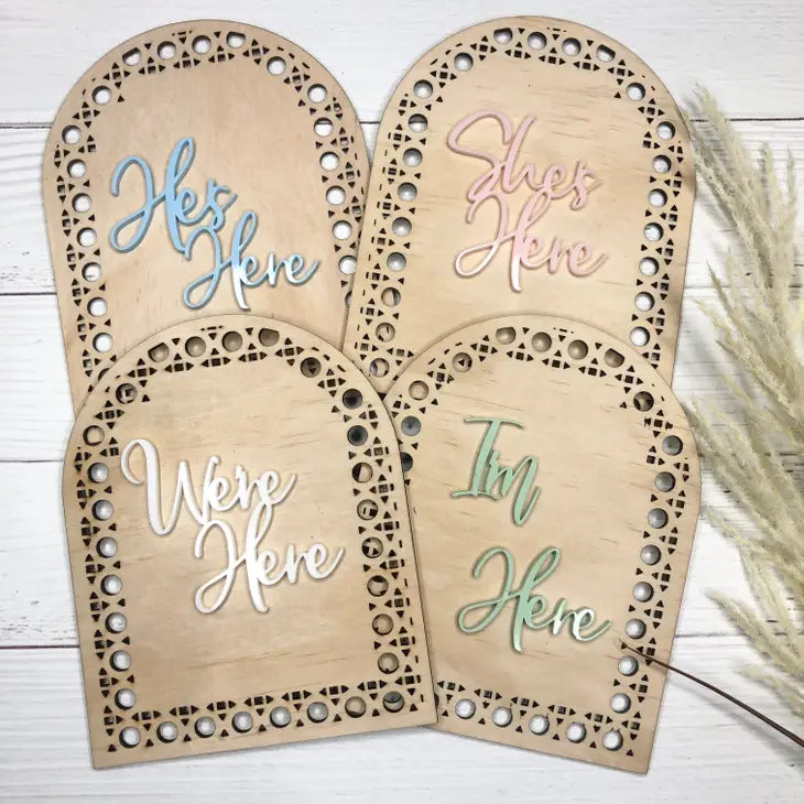 3D Rattan Plaque - We are Here