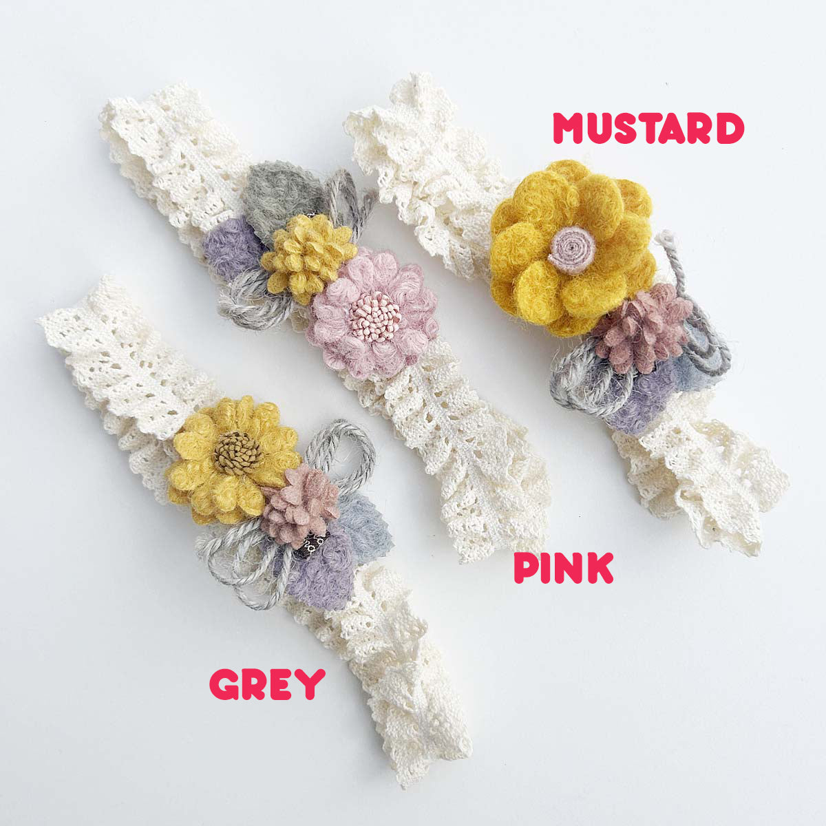 Baby Felt Flower Headband (3 Colours)