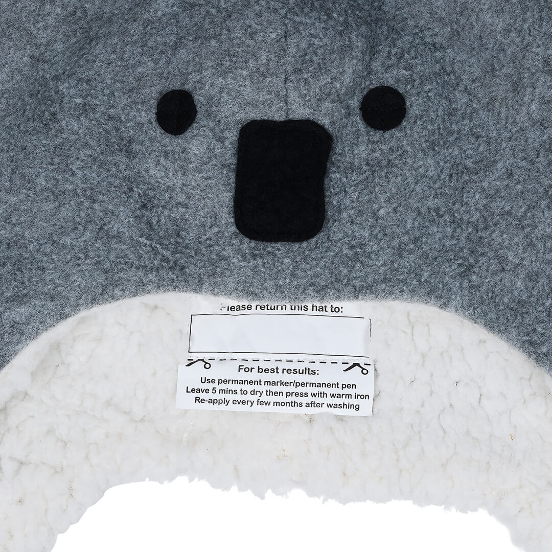 Koala Fleecy Beanie (Grey Marle)