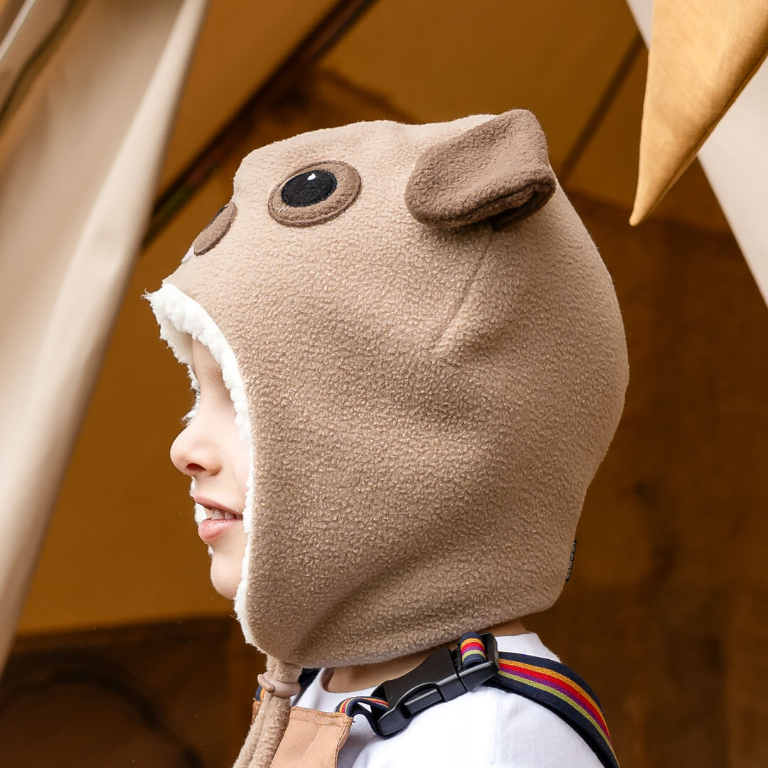 Puppy Fleecy Beanie (Brown)