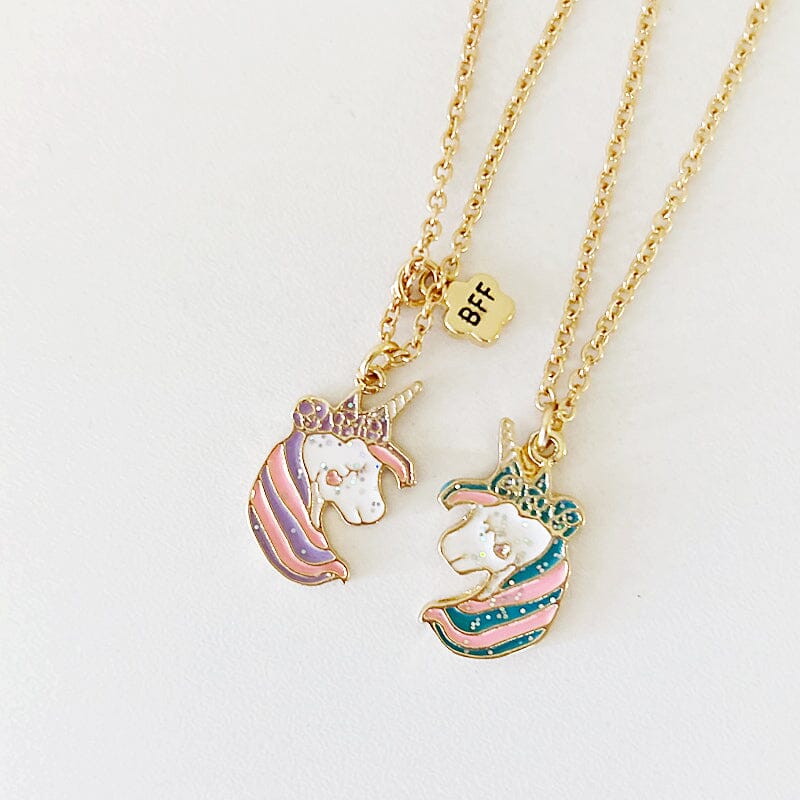 Twin Unicorn BF Charm Necklace Kawaii Kids - Main Image
