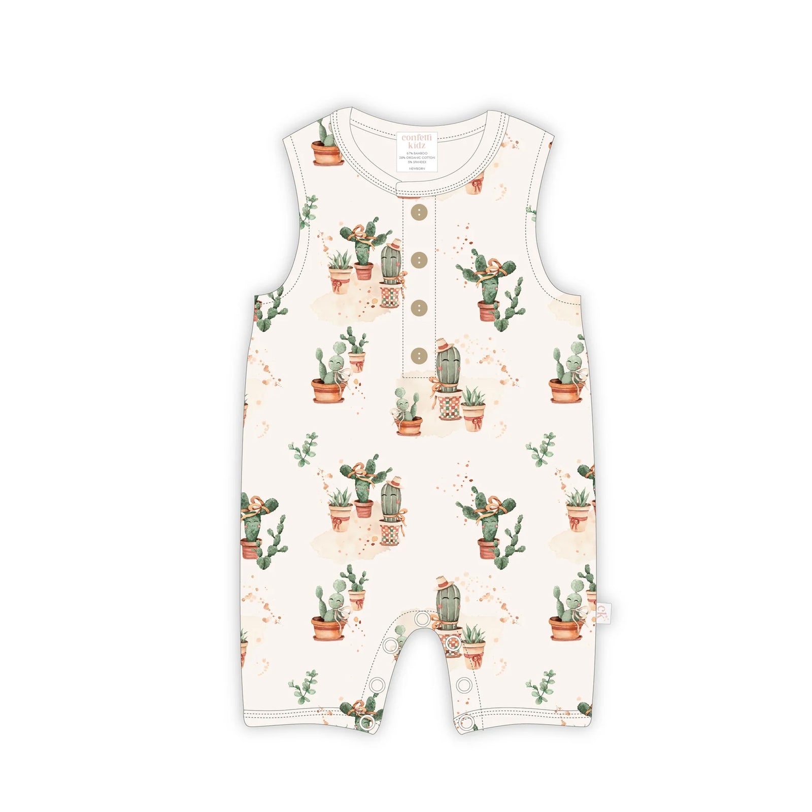 Happy Cactus Sleeveless Romper