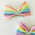 Rainbow Stripe Bow Hair Clip