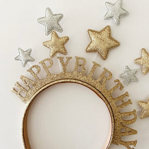 Happy Birthday Glitter Star Headband