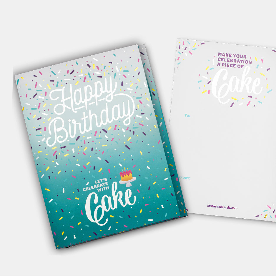 Insta Cake Happy Birthday Card Teal - Vanilla Confetti