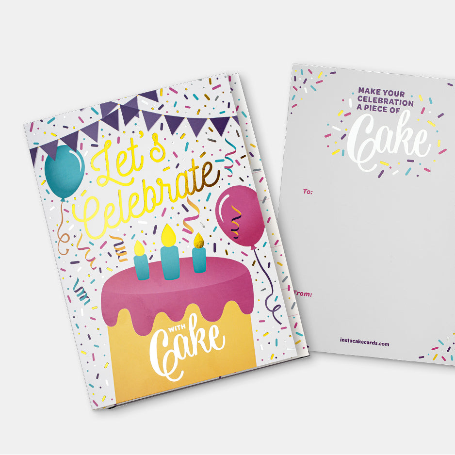 Insta Cake Lets Celebrate Card Gold - Vanilla Confetti