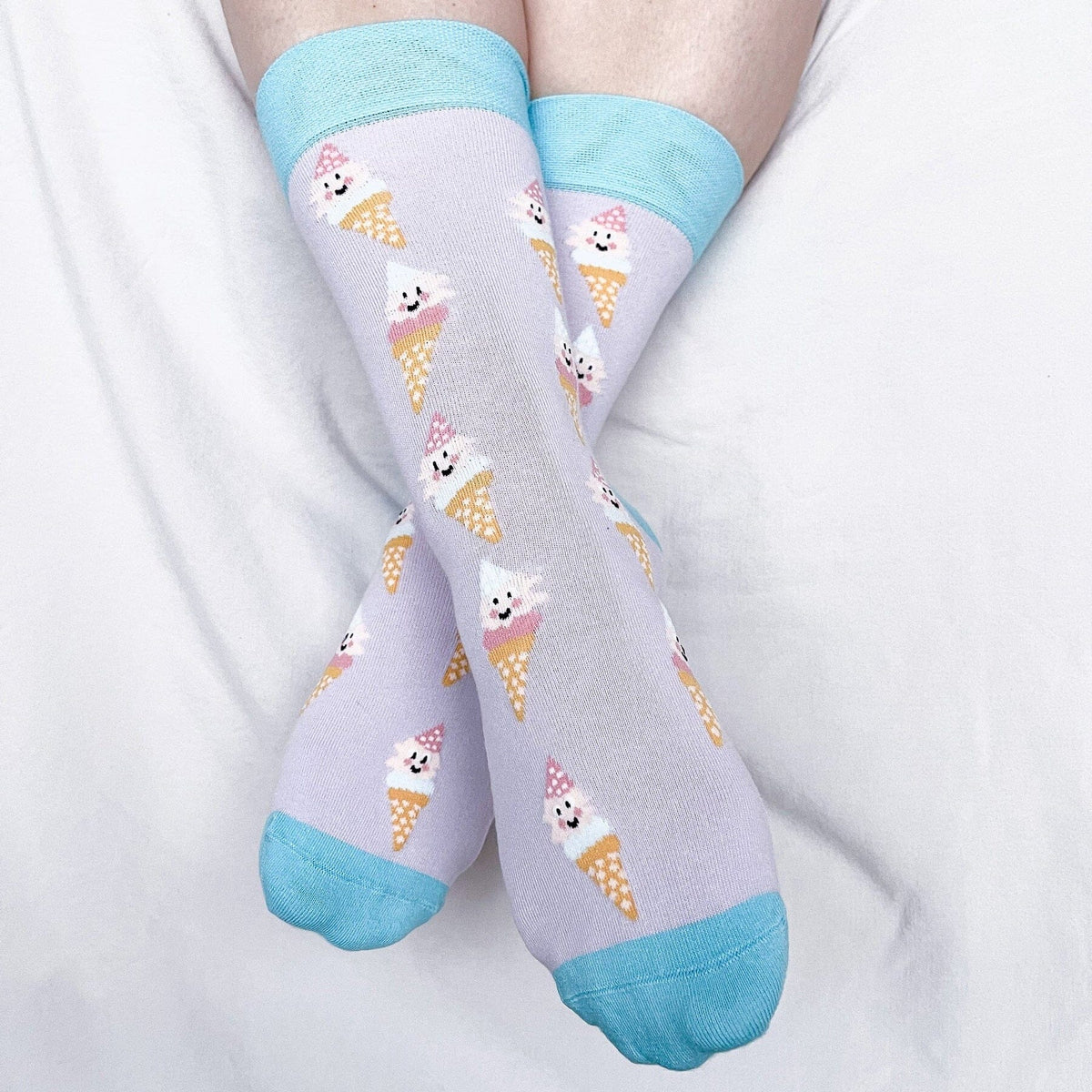 Smiley Ice Cream Adult Socks