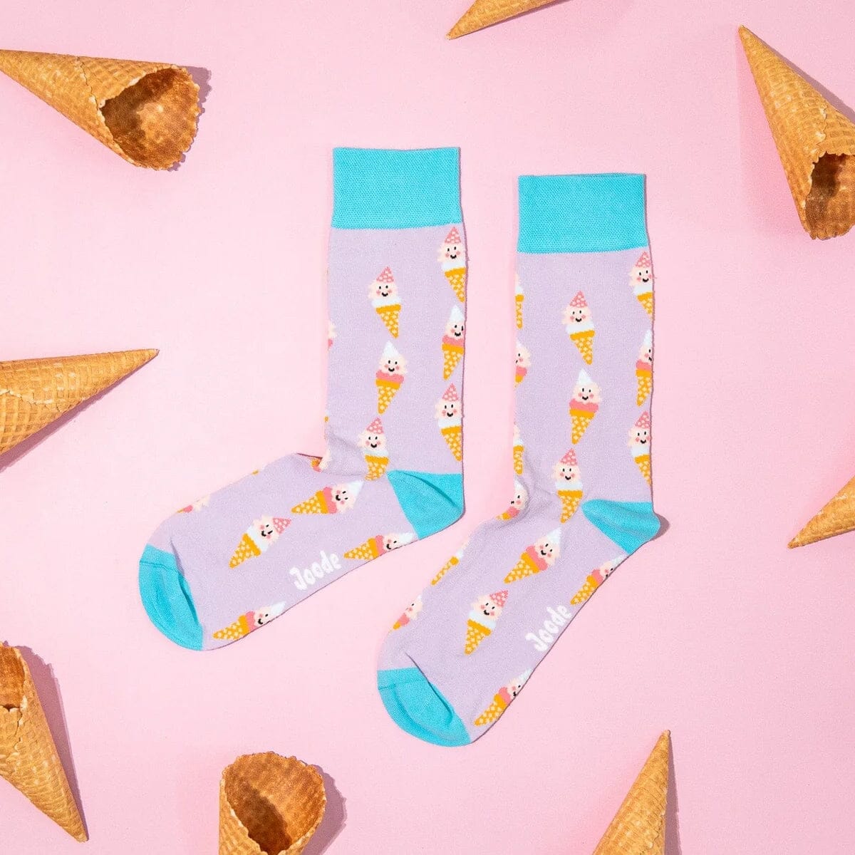 Smiley Ice Cream Adult Socks