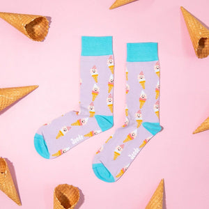 Smiley Ice Cream Adult Socks