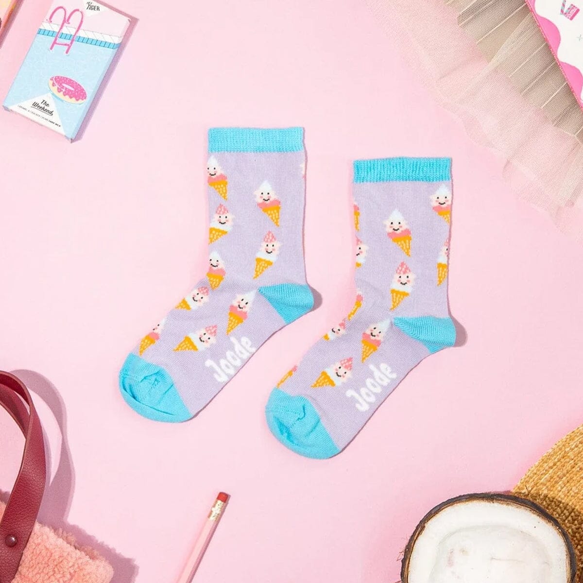 Smiley Ice Cream Kids Socks