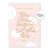 Ten Little Fingers Girl Greeting Card