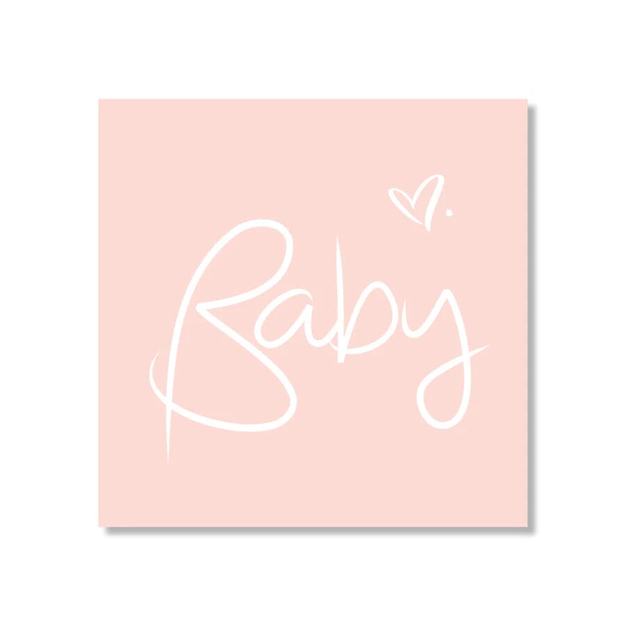 Pink Baby Script Small Greeting Card