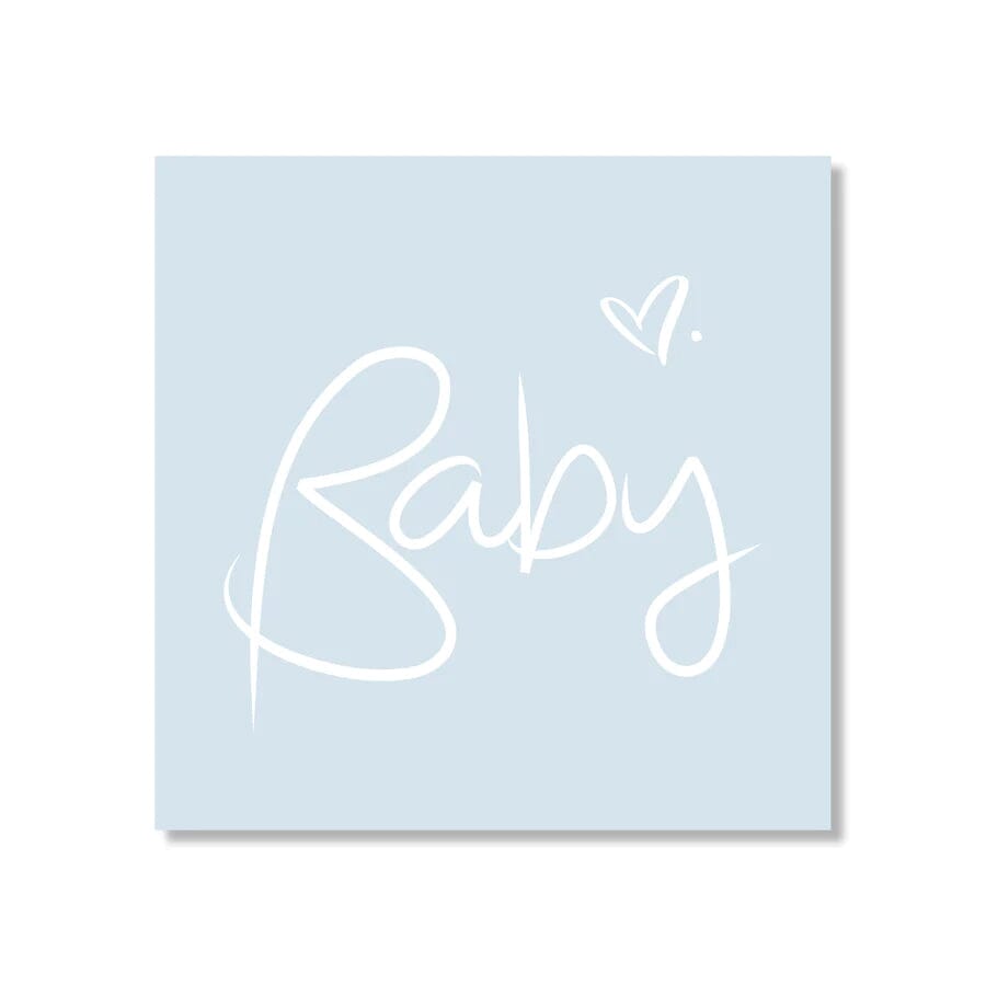 Blue Baby Script Small Greeting Card