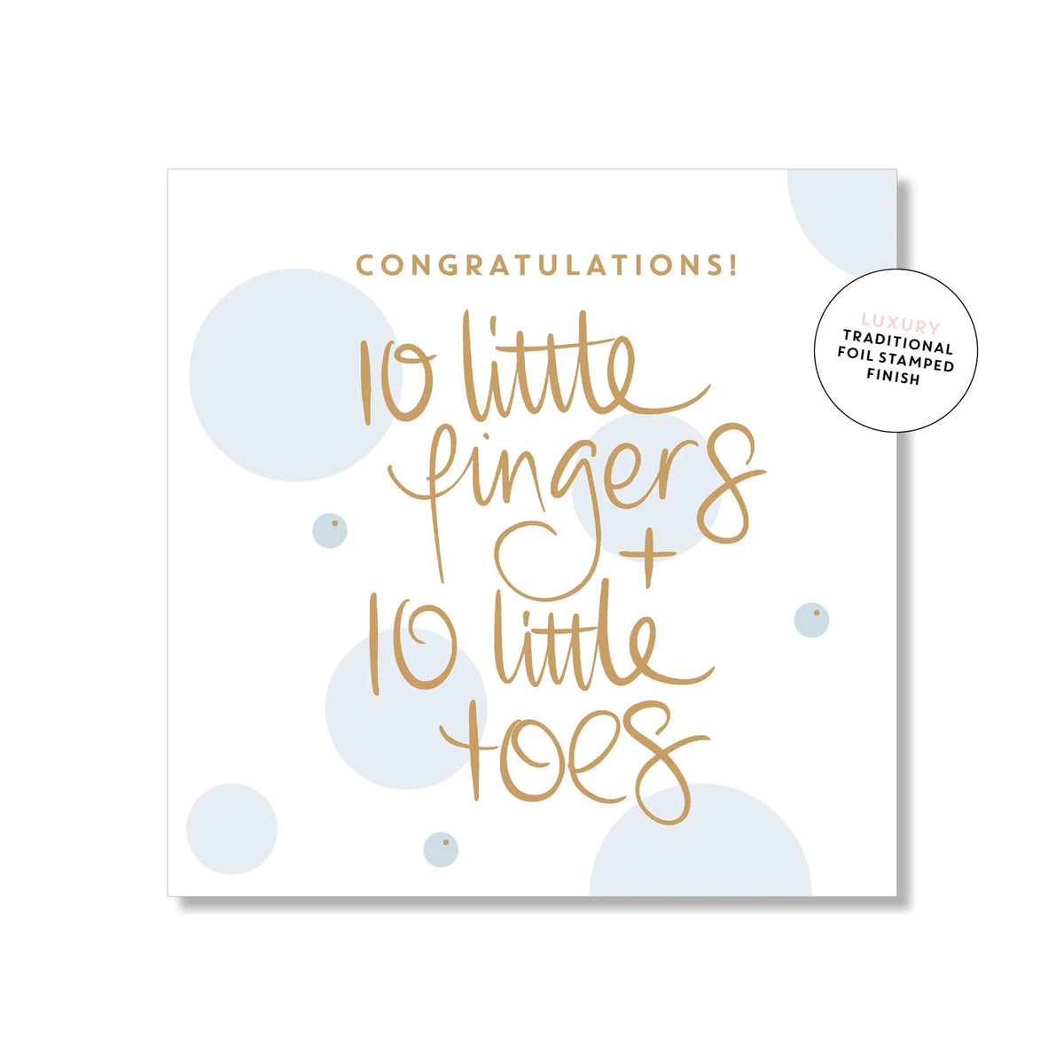 Ten Little Fingers Blue Small Greeting Card