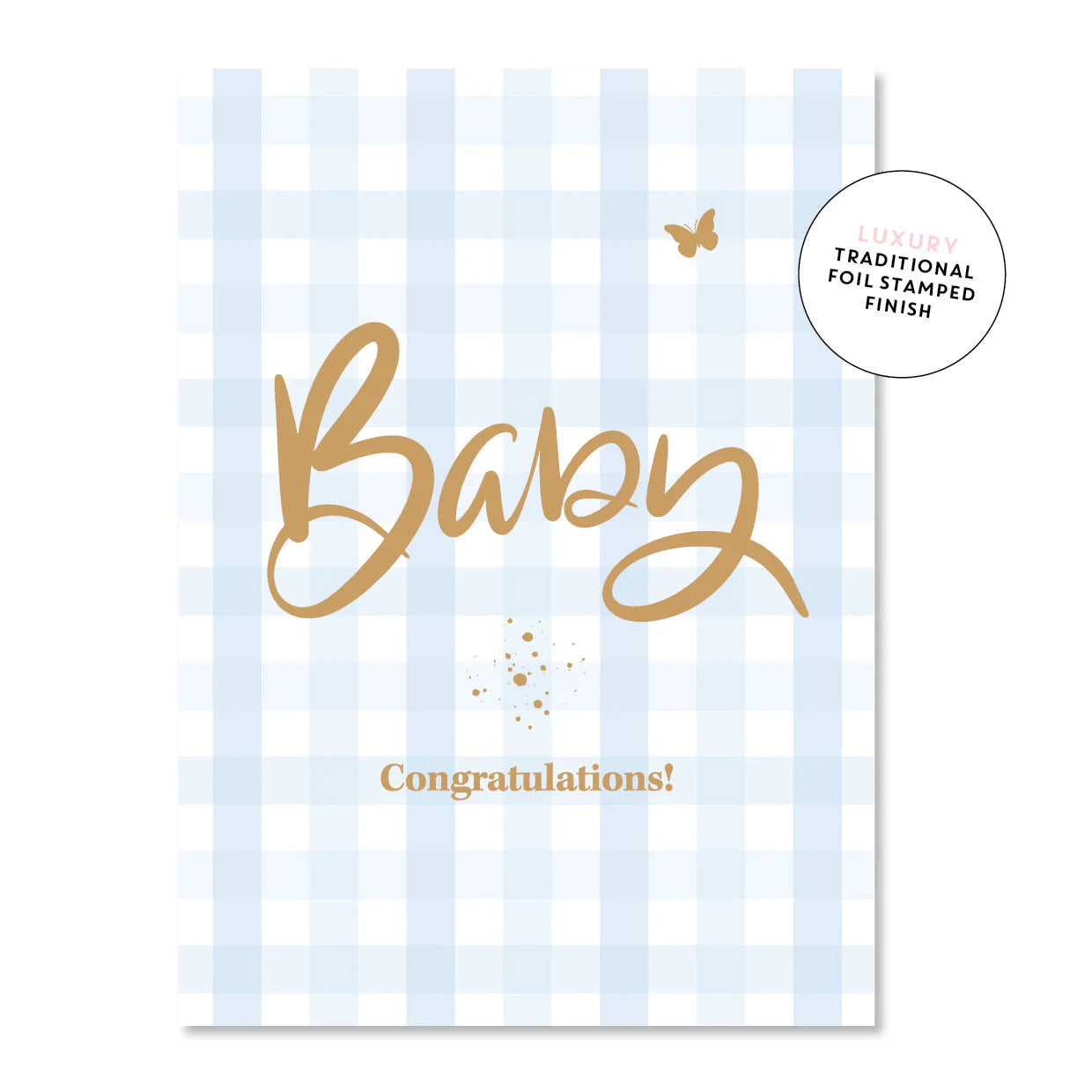 Baby Boy Gingham Greeting Card