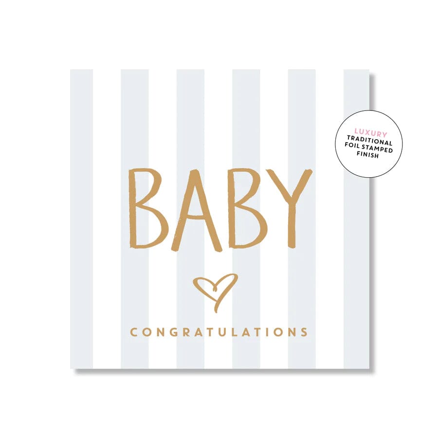 Baby Blue Stripes Small Greeting Card