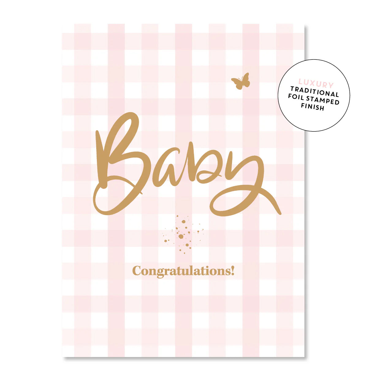 Baby Girl Gingham Greeting Card