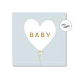 Baby Heart Balloon Blue Small Greeting Card