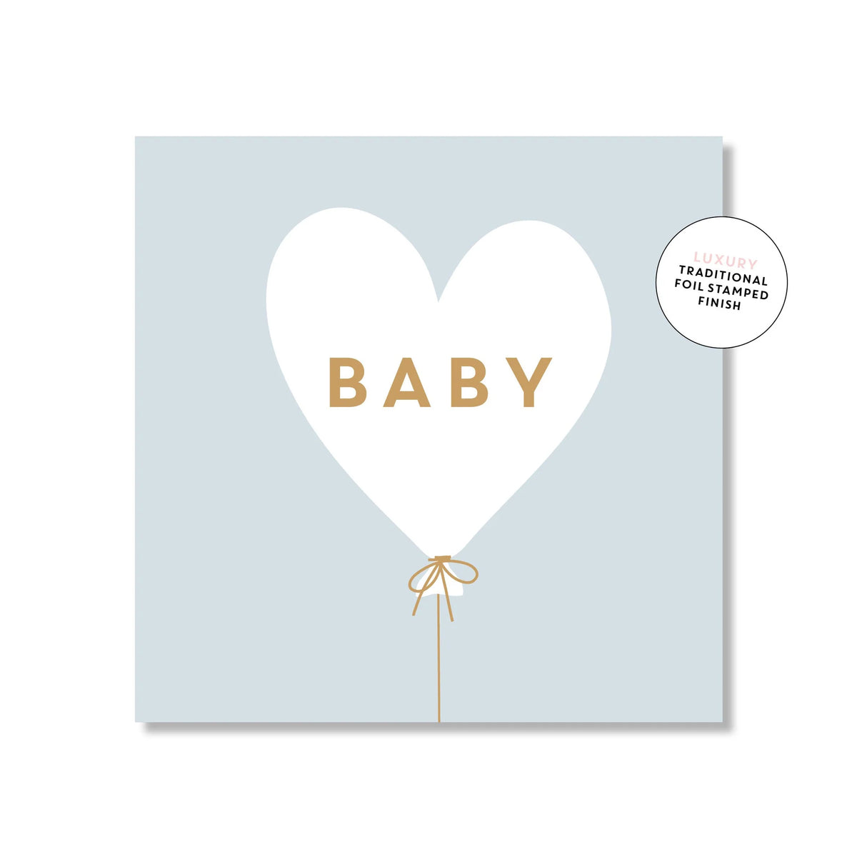 Baby Heart Balloon Blue Small Greeting Card