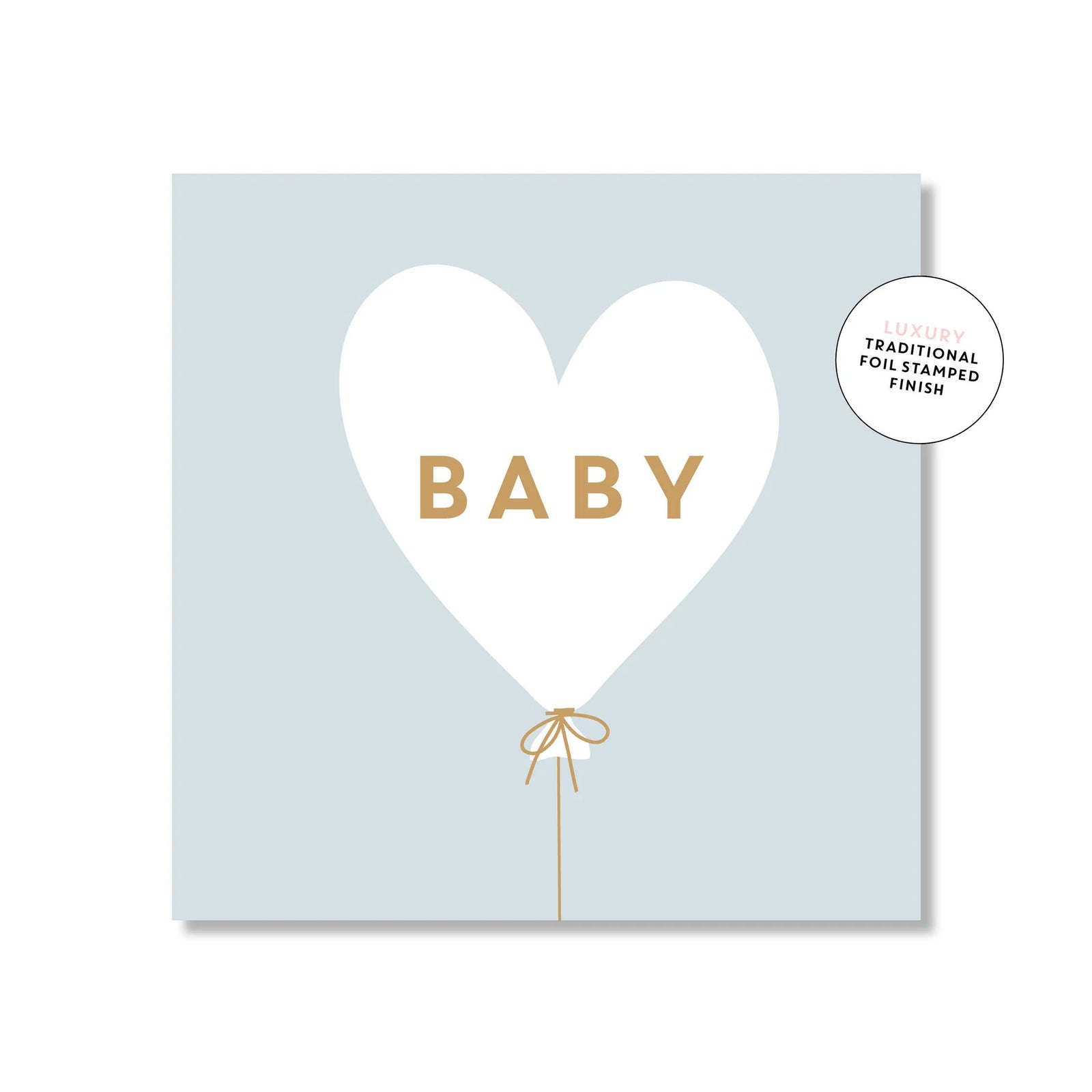 Baby Heart Balloon Blue Small Greeting Card