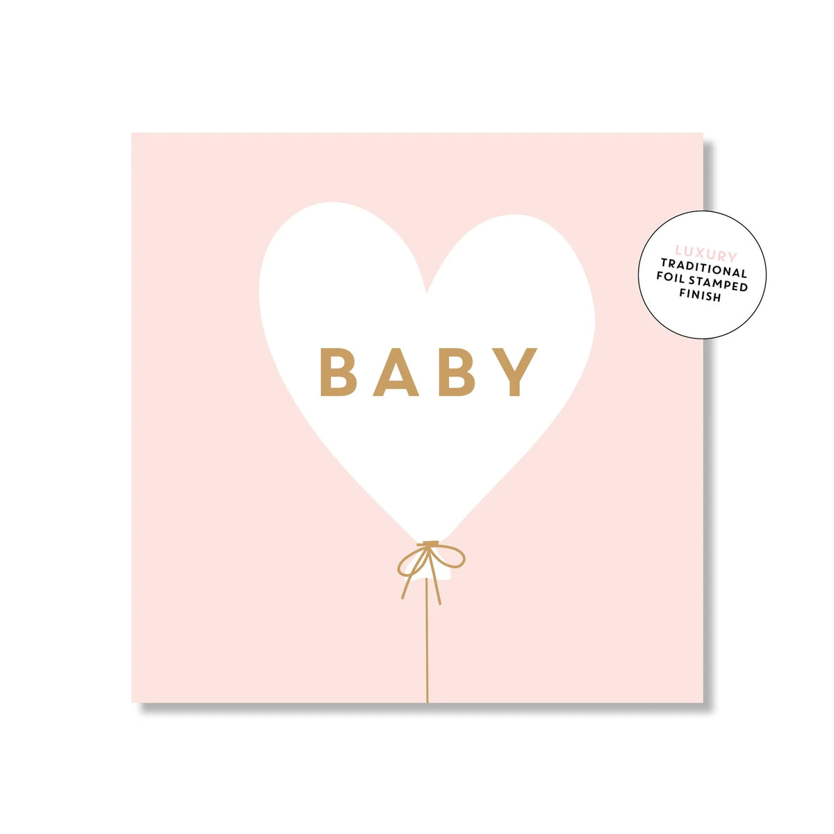 Baby Heart Balloon Pink Small Greeting Card