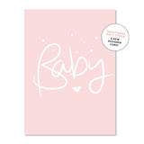Pink Script Baby Greeting Card