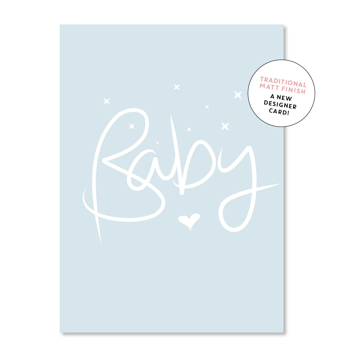 Blue Script Baby Greeting Card