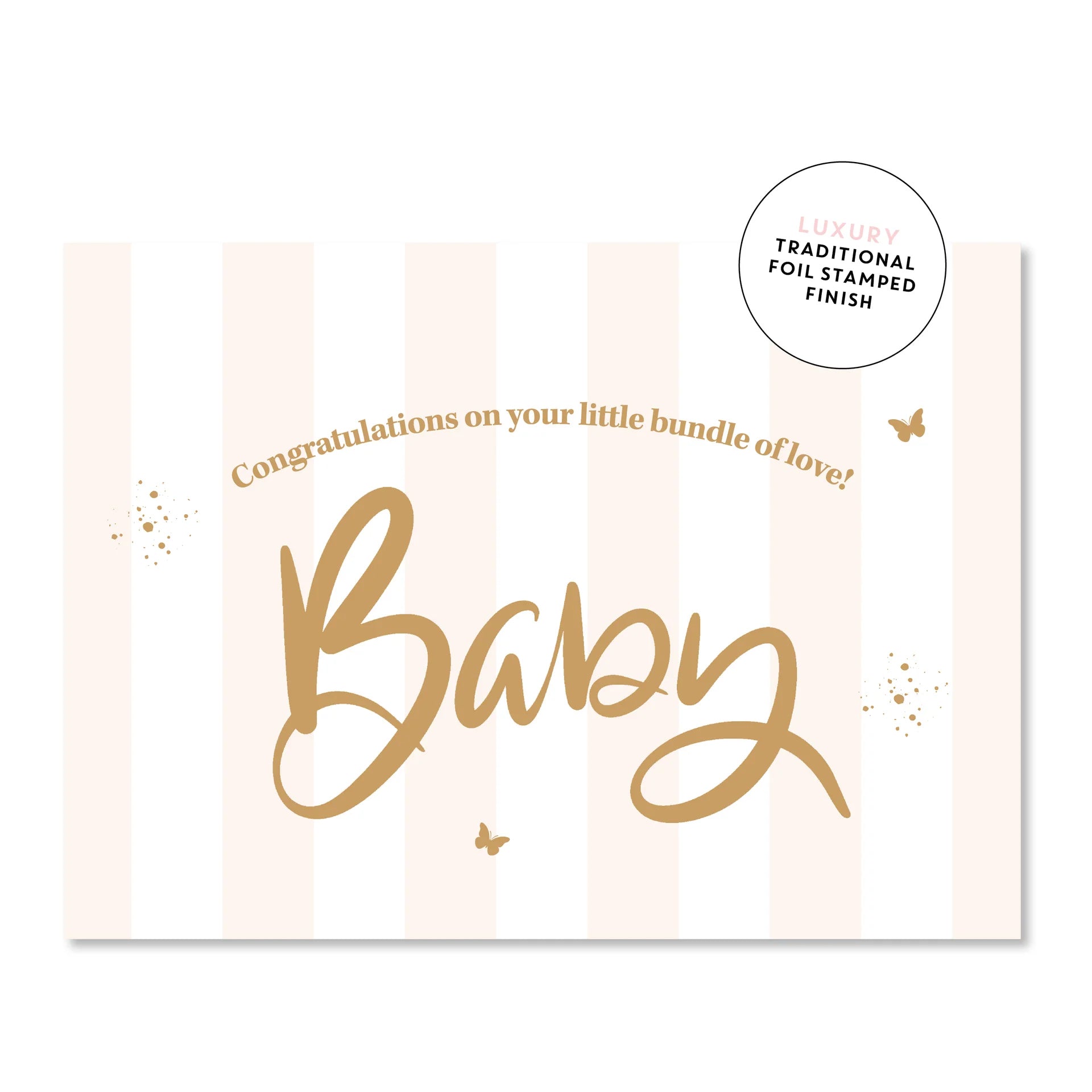 Baby Stripes Beige Greeting Card