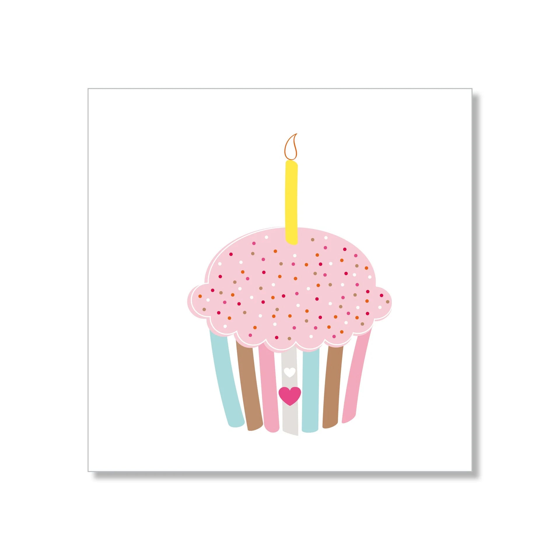 Bright Cupcake Small Greeting Card