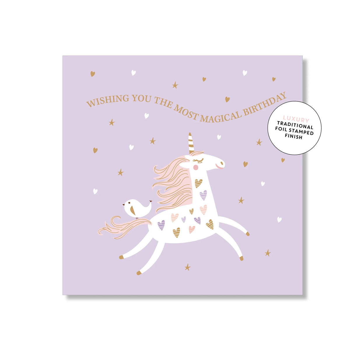 Lavender Unicorn Small Greeting Card