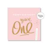 Number 1 Pink Small Greeting Card