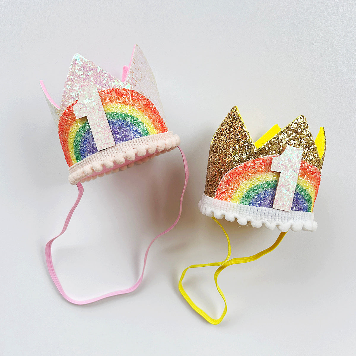 Rainbow 1st Bday Crown Headband (2 Colours)