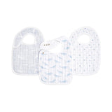 Organic Muslin Snap Bibs 3 Pack - Oceanic