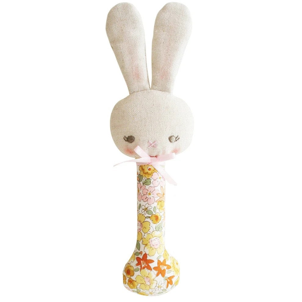 Happy Rabbit Stick Baby Bunny Stick Rattle (Sweet Marigold) - Kawaii Kids