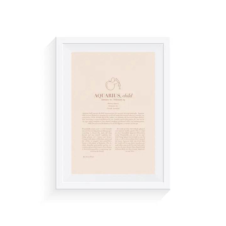 Original Zodiac A4 Print (Aquarius)