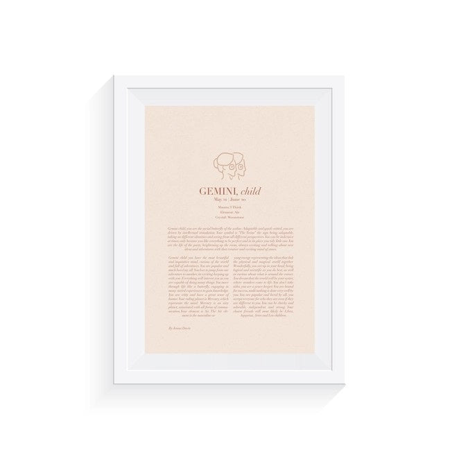 Original Zodiac A4 Print (Gemini)
