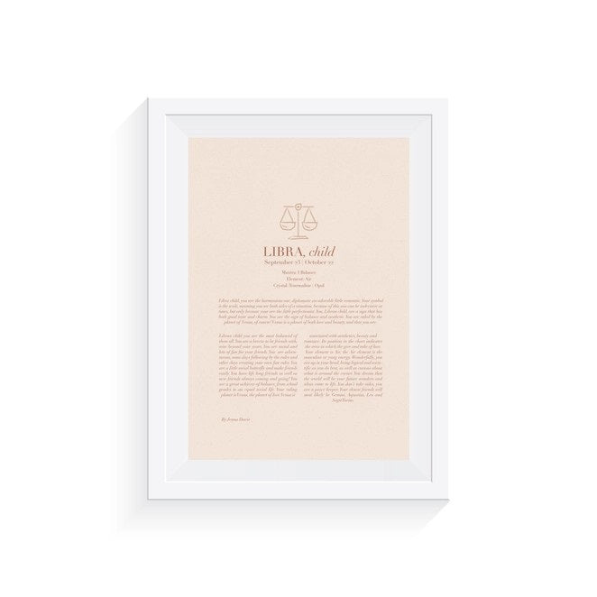 Original Zodiac A4 Print (Libra)