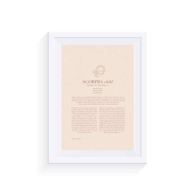 Original Zodiac A4 Print (Scorpio)