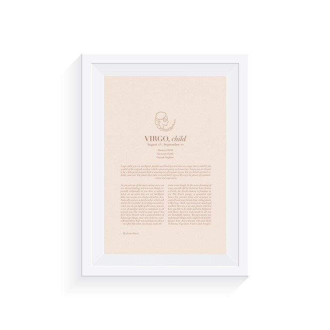 Original Zodiac A4 Print (Virgo)