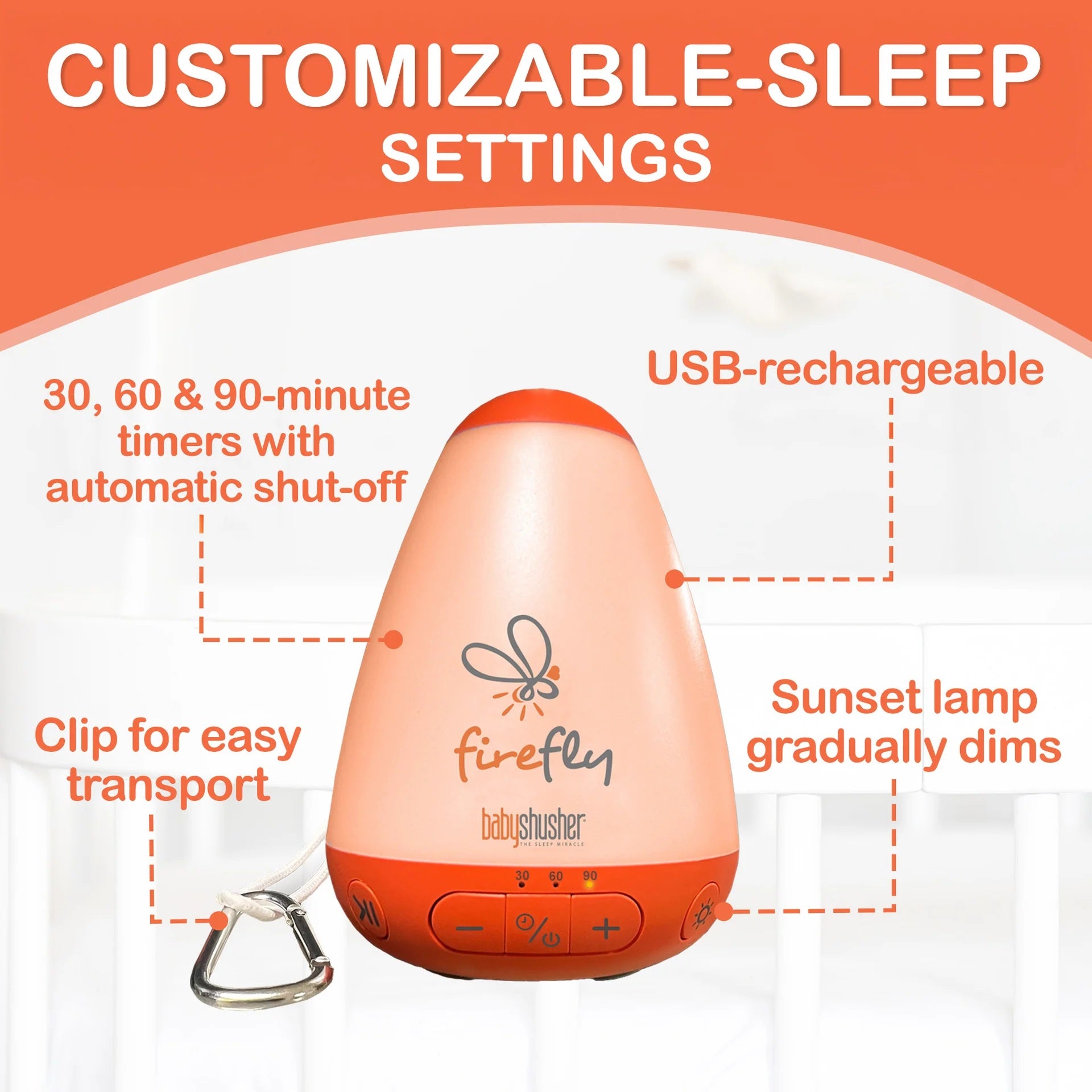 Baby Shusher Firefly Sound Machine And Night Light