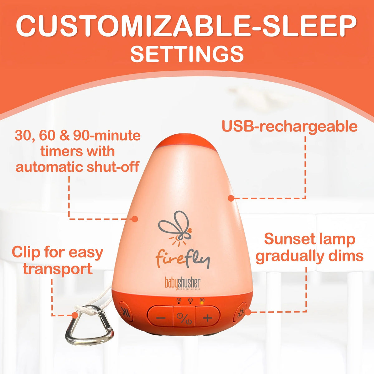 Baby Shusher Firefly Sound Machine And Night Light