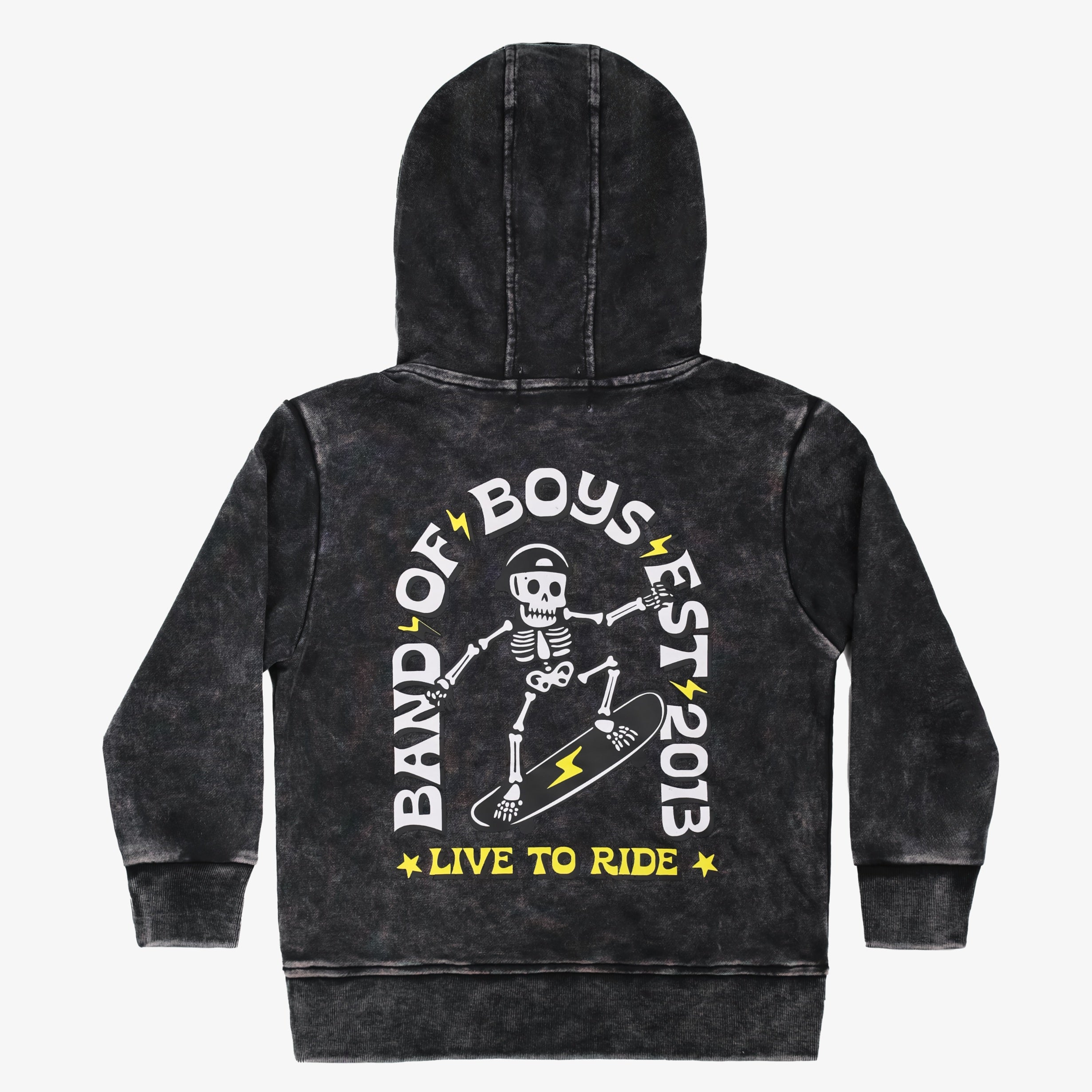 Black Wash Bones Skate Hood