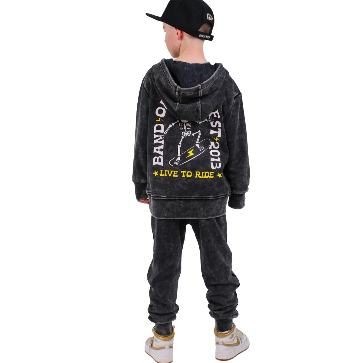 Black Wash Bones Skate Hood