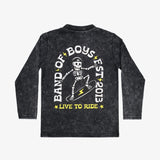 Black Wash Bones Skate LS Tee